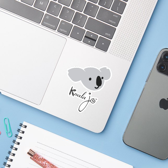 Koala Jo Cutout Sticker (Laptop mit iPhone)