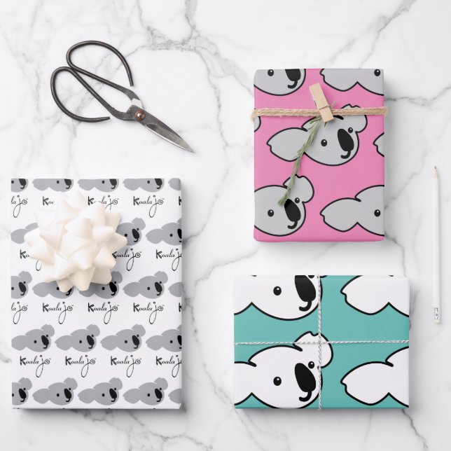 Koala Jo Wrapping Paper Set Geschenkpapier Set (Vorderseite)