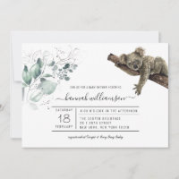 Koala Jungle Babydusche Einladung