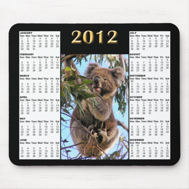 Koala-Kalender 2012 Mousepad (Vorne)