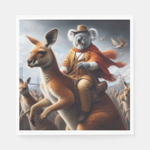 Koala Känguru Reiter Serviette