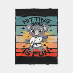 Koala Karate Martial Arts Cartoon Energetisch Humo Fleecedecke