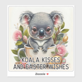 Koala Kisses und Osterwünsche - Osteraufkleber Aufkleber