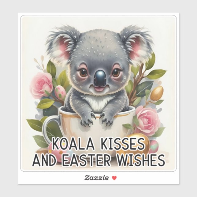 Koala Kisses und Osterwünsche - Osteraufkleber Aufkleber (Blatt)