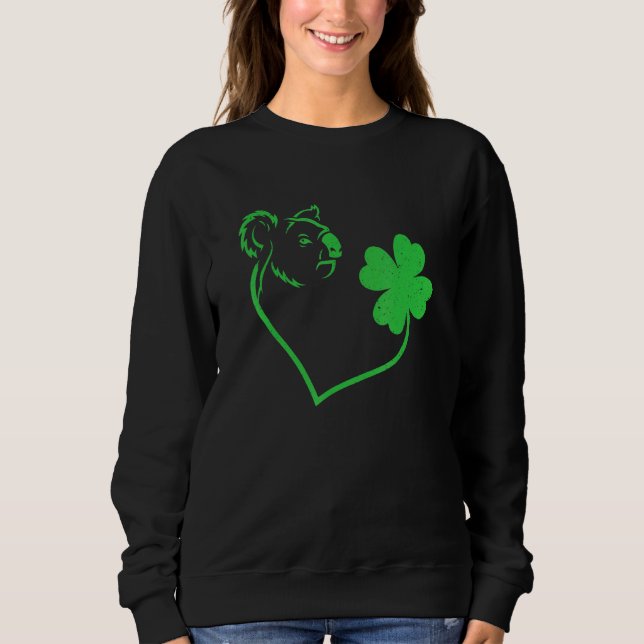 Koala Kleeblatt Heart C Leaf St Patrick's Day Sweatshirt (Vorderseite)