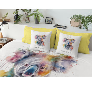Koala Knuddeln in Farbe, individuell Kissen