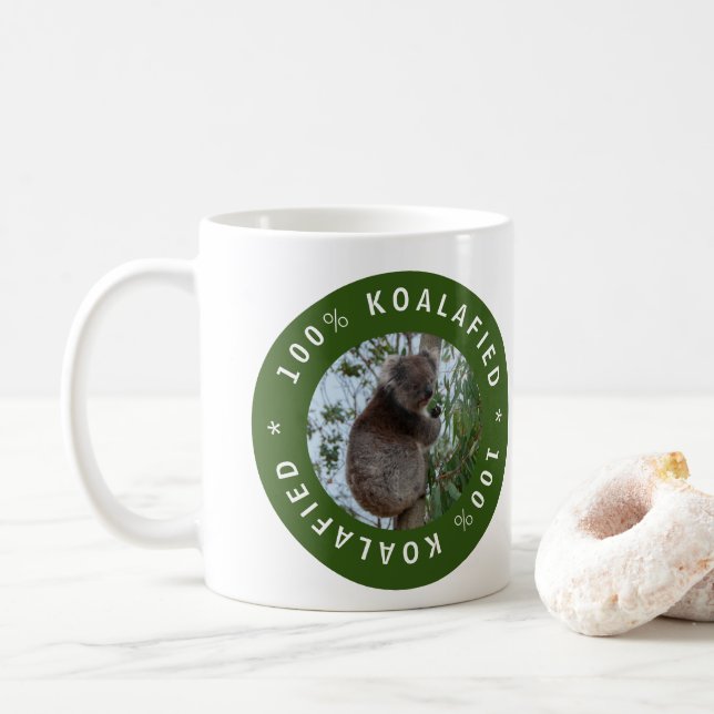Koala Koalafied Qualified Süße Tier Australien Kaffeetasse (Mit Donut)