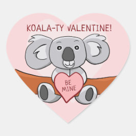Koala Koality Be Mine Valentine Herz-Aufkleber
