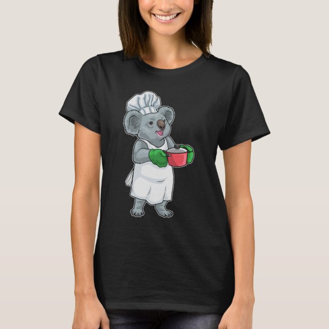 Koala Kochen Kochtopf Kochen T-Shirt (Vorderseite)