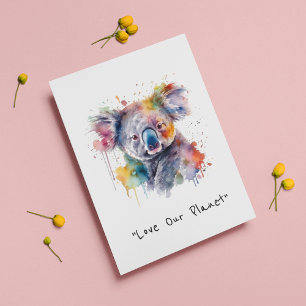 Koala Kuscheln in Farbe, individuell Feiertagspostkarte