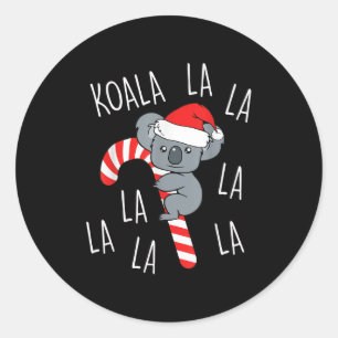 Koala La La La - Aussie Weihnachts-Pun Lustiger Au Runder Aufkleber