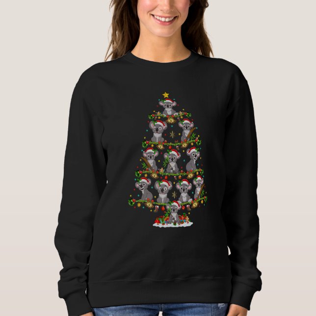 Koala  Lights Xmas Santa Koala Christmas Tree Sweatshirt (Vorderseite)