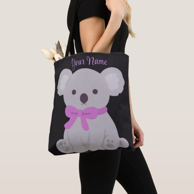 Koala Lila Schleife Cute Kawaii Custom Schwarz (Von Nahem)