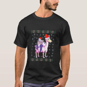 Koala Llama Christmas Kids Weihnachtsmannmütze Slo T-Shirt