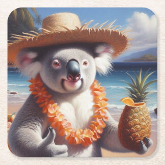 Koala Luau Rechteckiger Pappuntersetzer