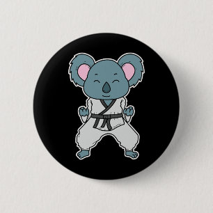Koala macht Karate Button