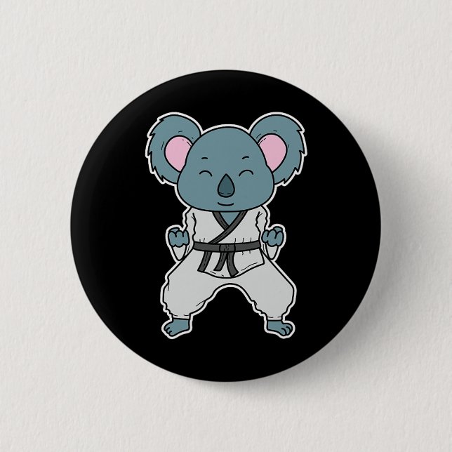 Koala macht Karate  Button (Vorderseite)
