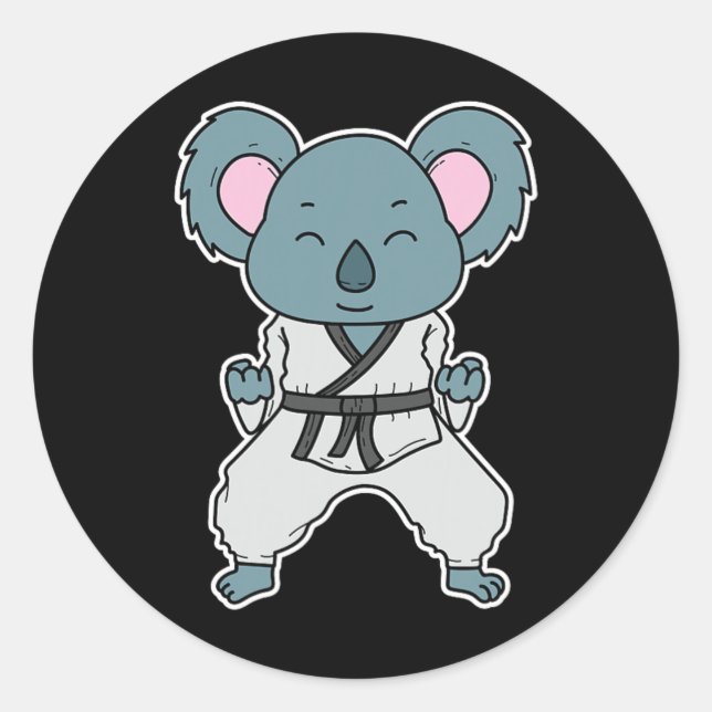 Koala macht Karate  Runder Aufkleber (Vorderseite)