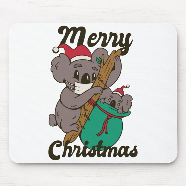 Koala Mama Weihnachtsdesign Mousepad (Vorne)
