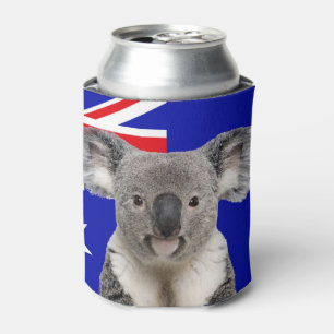 Koala mit australischem Flaggenhintergrund Dosenkühler
