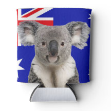 Koala mit australischem Flaggenhintergrund