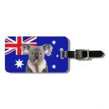 Koala mit australischem Flaggenhintergrund