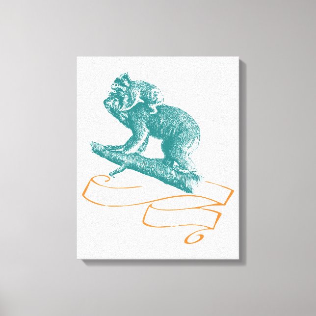 Koala mit Baby Leinwanddruck (Vorderseite)