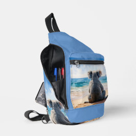 Koala mit Blick auf den Ozean Crossbody Bag