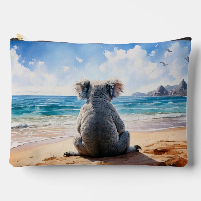 Koala mit Blick auf den Ozean Zubehörtasche (Vorderseite)