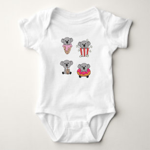 Koala mit Candy Kawaii Koalas mit Lebensmitteln Baby Strampler