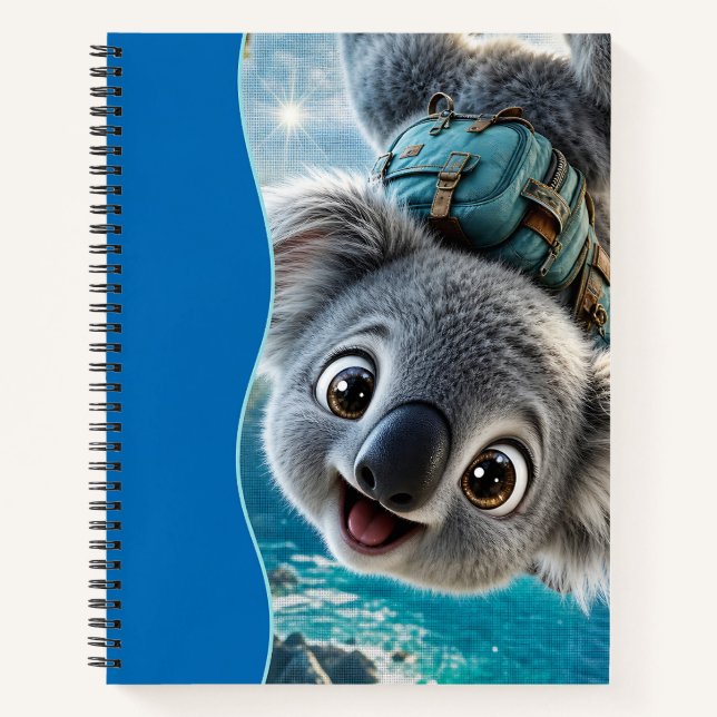 Koala mit dem Kopf nach unten Notizbuch (Vorderseite)