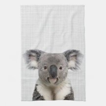 Koala mit grauem Linenhintergrund