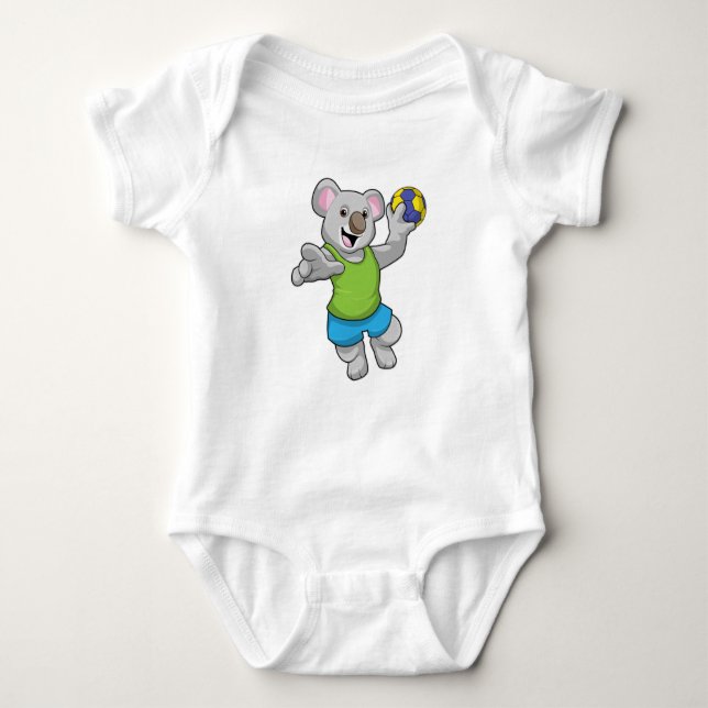 Koala mit Handballsport Baby Strampler (Vorderseite)