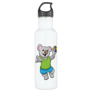 Koala mit Handballsport Edelstahlflasche