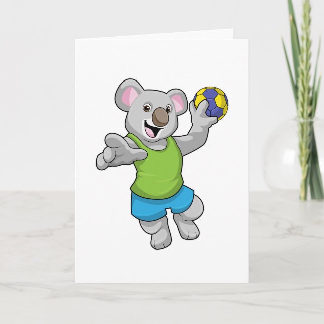 Koala mit Handballsport Karte (Vorderseite)