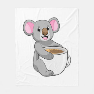 Koala mit Kaffee-Cup Fleecedecke