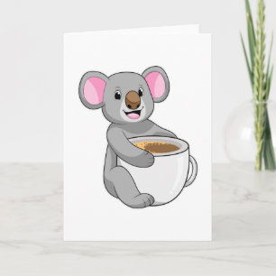 Koala mit Kaffee-Cup Karte