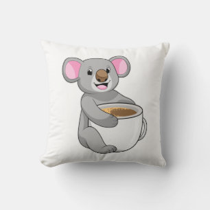 Koala mit Kaffee-Cup Kissen