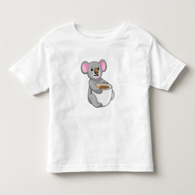 Koala mit Kaffee-Cup Kleinkind T-shirt (Vorderseite)