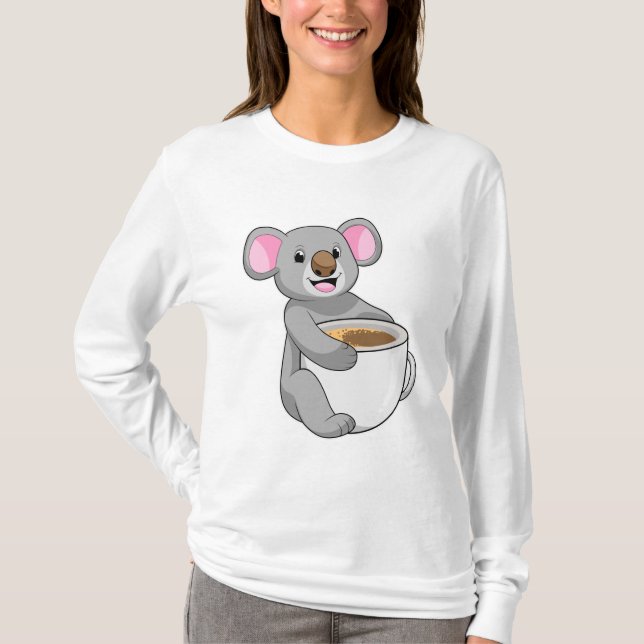 Koala mit Kaffee-Cup T-Shirt (Vorderseite)