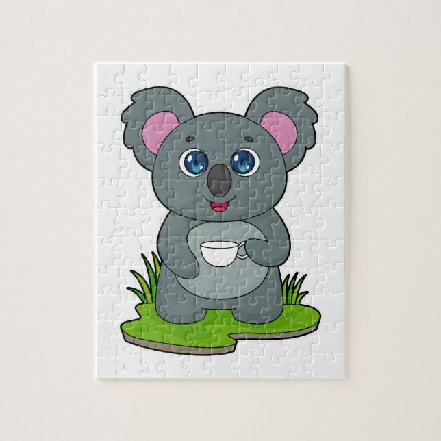 Koala mit Kaffeetasse Puzzle (Vertikal)