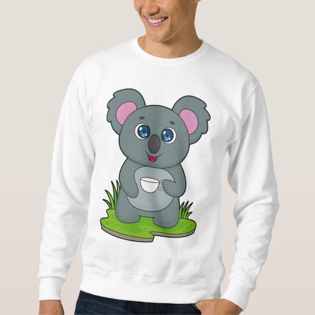 Koala mit Kaffeetasse Sweatshirt (Vorderseite)
