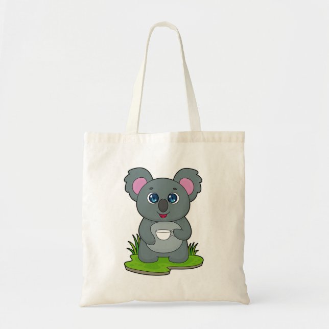 Koala mit Kaffeetasse Tragetasche (Vorne)