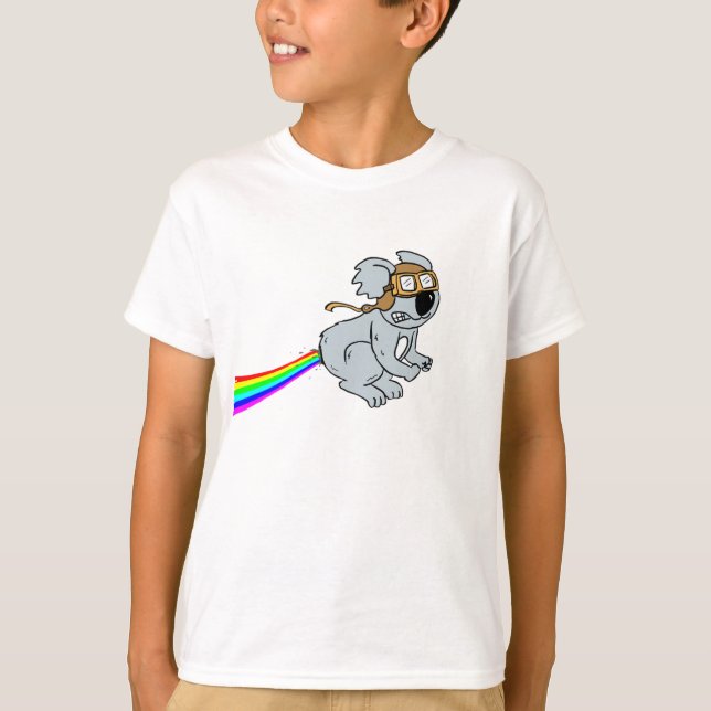 Koala mit Regenbogen T-Shirt (Vorderseite)