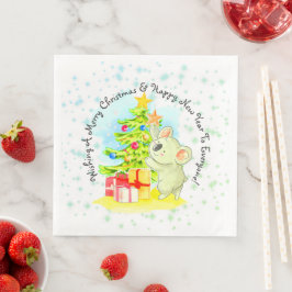 Koala mit Tree Australian Christmas Party Dinner Serviette