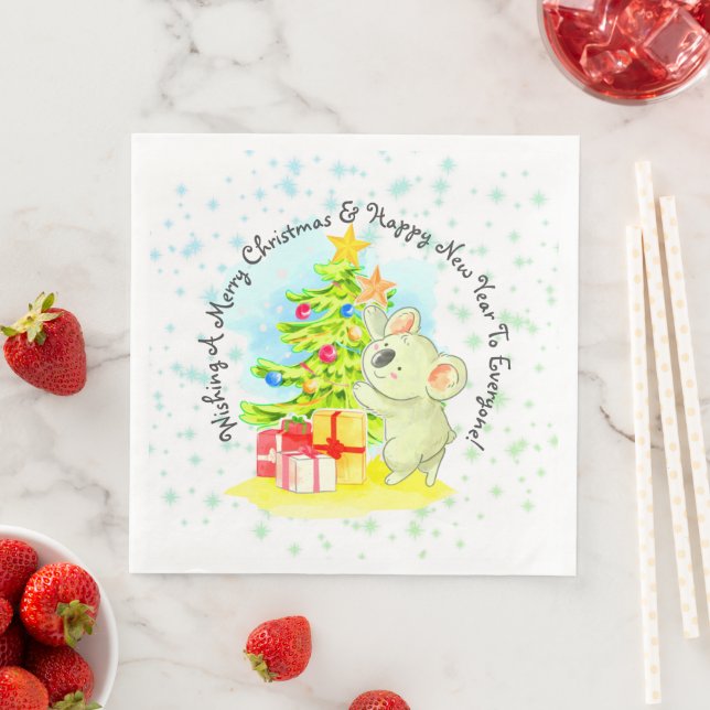 Koala mit Tree Australian Christmas Party Dinner Serviette (Beispiel)