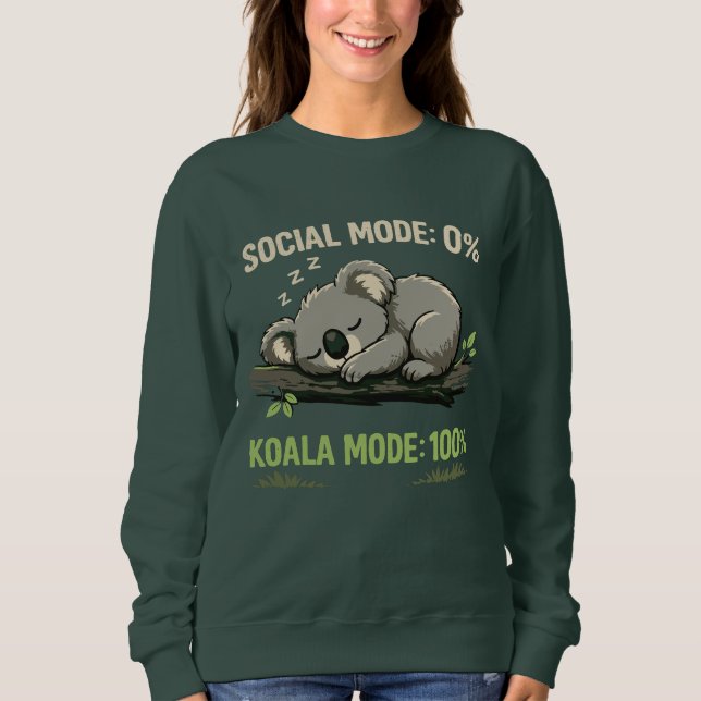 Koala Mode Funny Introvert Sweatshirt (Vorderseite)