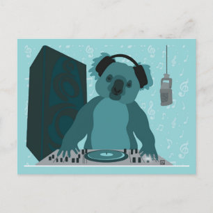 Koala-Musik-DJ-Postkarte Feiertagspostkarte