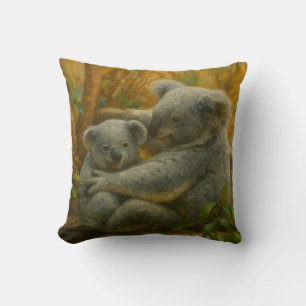 Koala Mutter und Joey im Herbst Canopy Kissen