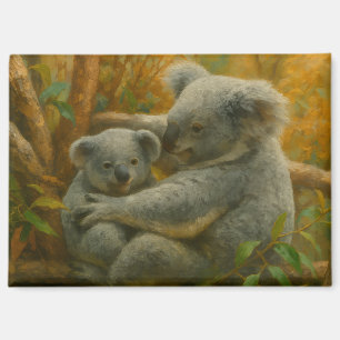 Koala Mutter und Joey im Herbst Canopy Magnet